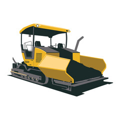 Obraz premium A paver machine laying asphalt, clean design, transparent background.