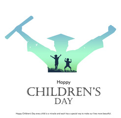 Happy Children's Day greetings on November 14th. Happy Children's Day vector illustration