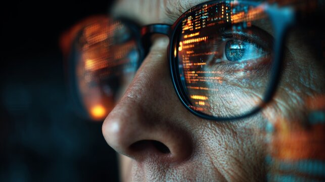 Finding solitude: the tranquil journey of a man and the wide open spaces. High-tech graphics. Basking in nature's calm: a mature figure in an open, fresh landscape. Business intelligence.