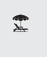 beach chair and umbrella