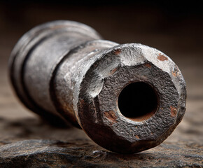 Artillery barrel on a historic cannon
