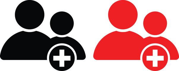 Set of Group Invite icon. Add member symbols. Social media invitation signs. Collaboration team graphic design
