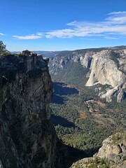 Scenic View Of Yosemite Valley From Cliff