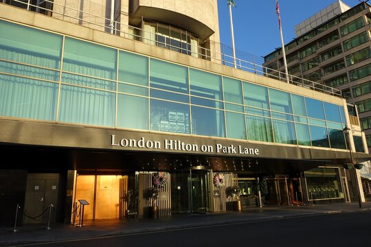 London Hilton on Park Lane hotel, a prestigious five-star hotel located in Mayfair, with views over Hyde Park and is close to Buckingham Palace