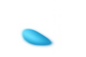 Abstract blue liquid blob or soft oval shape with smooth gradient and motion blur effect. Transparent background