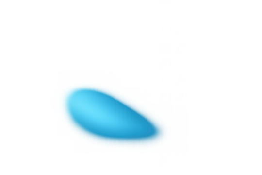 Abstract blue liquid blob or soft oval shape with smooth gradient and motion blur effect. Transparent background