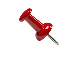 Red thumbtack isolated on transparent background