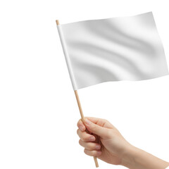 Hand Holding Blank White Sign with Wooden Frame – Isolated on transparent background, PNG