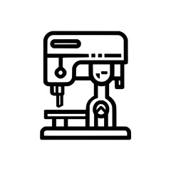 Drill press machine vector icon industrial equipment for woodworking and metalworking tool design graphic 100