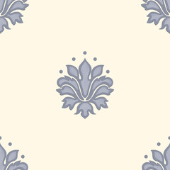Damask modern seamless pattern element. Vintage classical old fashioned damask ornament, seamless texture for wallpapers, textile.