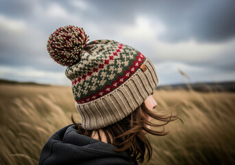 Biodegradable Festive Beanie Sustainable Wool Recycled Crown Zero-Waste Pom Pom Biodegradable Yarn Green Winter Hat Organic Lining Compostable Band Earth-Friendly Topper Plastic-Free Cozy Headgear