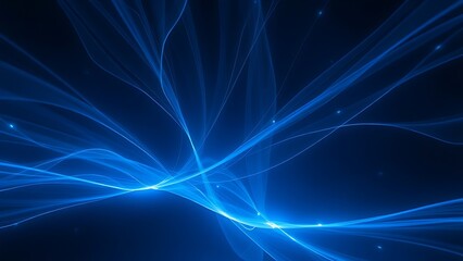 Fototapeta premium Ethereal blue neutrino trails in a dark chamber, resembling ghostly celestial phenomena.