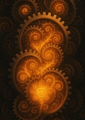 Intricate golden gears design