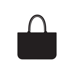 Black tote bag silhouette vector flat illustration design