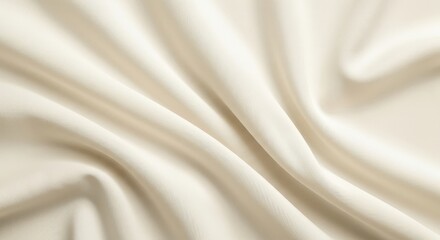 Obraz premium Soft Cream Satin Fabric with Elegant Draping and Subtle Texture for Textile Backgrounds