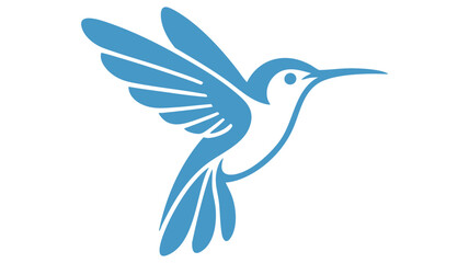 Obraz premium Blue flying hummingbird symbol