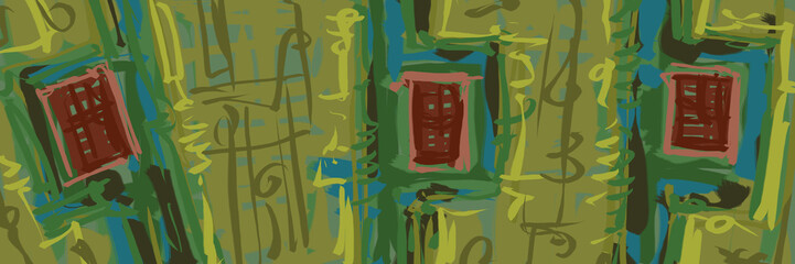 Abstract image for printing. Picture for modern interiors. The picture is painted by hand on a tablet. © neurostructure