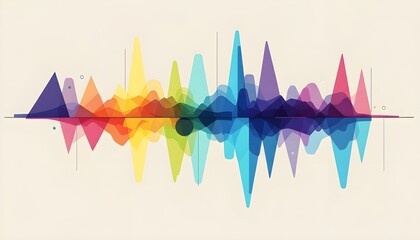 Spectrum Sync: Sonic Geometry. A mirrored cascade of colorful peaks and angles transforms sound into a dazzling display of geometric rhythm.