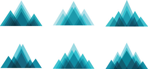 Teal blue layered geometric mountain peaks abstract graphic design vector © ABDUL MATIN