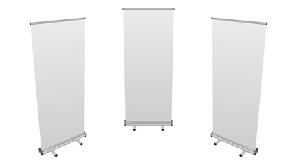 rollup banner set. Blank roll up banner 3 display view template. blank template mockup. Concept graphic promotional presentation element