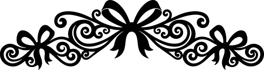Elegant Scrollwork with Ribbons Decorative Design Element for Various Applications