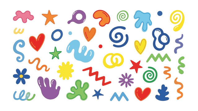 Colorful Abstract Shapes: A vibrant collection of whimsical shapes and designs bursting with color, ideal for adding a playful touch to any creative project.