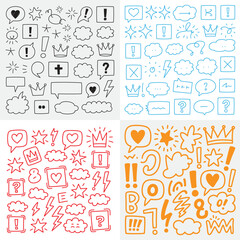 Fototapeta premium set of doodle icons