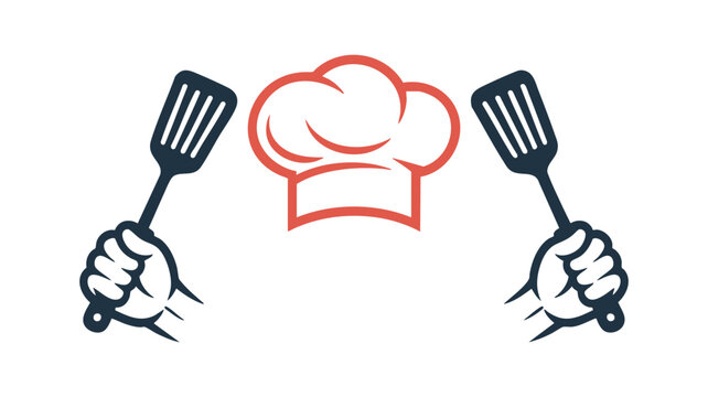 Chef hat flanked by two spatulas
