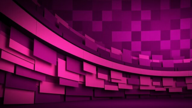 Abstract purple geometric curved structure