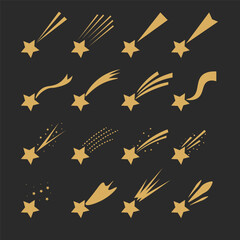 Minimalist star and sparkle icons for holiday design and decoration