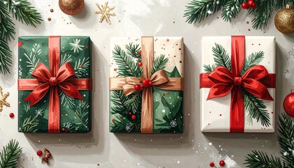 Corporate gifting with festive gift wrapping on Christmas gift cards for a professional holiday touch box