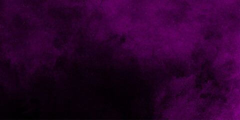 Hand-drawn bright pink gradient abstract watercolor splashed on the paper. black background with purple gradient smoke .
