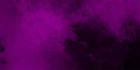 Hand-drawn bright pink gradient abstract watercolor splashed on the paper. black background with purple gradient smoke .