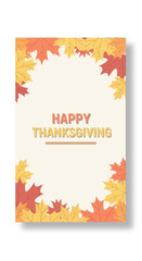 Thanksgiving Holiday Greeting Card with Autumn Maple Leaves