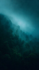 Misty Mountain Majesty: A breathtaking vista unfolds as dense fog drapes over the rugged mountain, creating an atmosphere of mystery and tranquility, blurring the boundaries of the natural world.