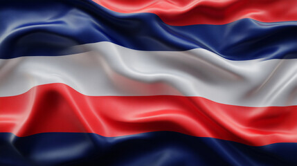 Vibrant Costa Rican Flag Waving Against the Wind