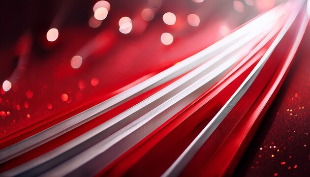 explore abstract red and white diagonal with bokeh lights background concept - Powered by Adobe