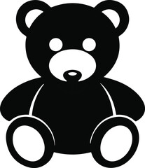 Teddy bear silhouette cute plush animal toy vector illustration isolated on transparent background perfect for kids design project