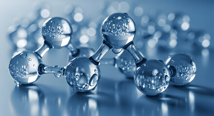 Explore the microscopic world with this captivating image of a molecular structure, perfect for science, technology, and innovation presentations and more.