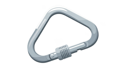 Metal carabiner isolated on transparent background illustration