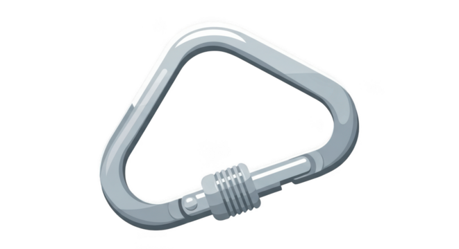 Metal carabiner isolated on transparent background illustration