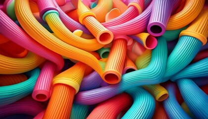 playful abstraction colorful foam tubes create a vibrant and textured background