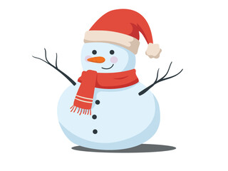 Cute snowman cartoon, christmas and new year design element