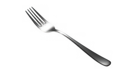 Isolated silverware fork against a transparent background