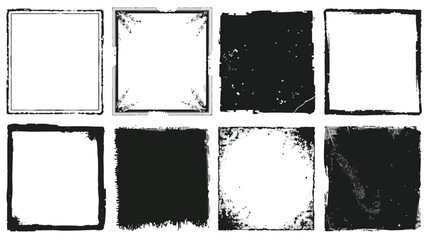 Set of grunge square frames for design use