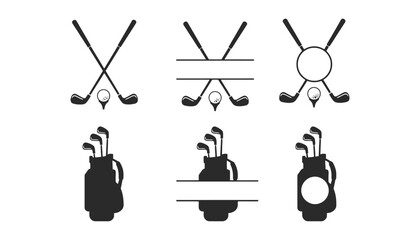 Golf club vector design elements for logo and monogram design