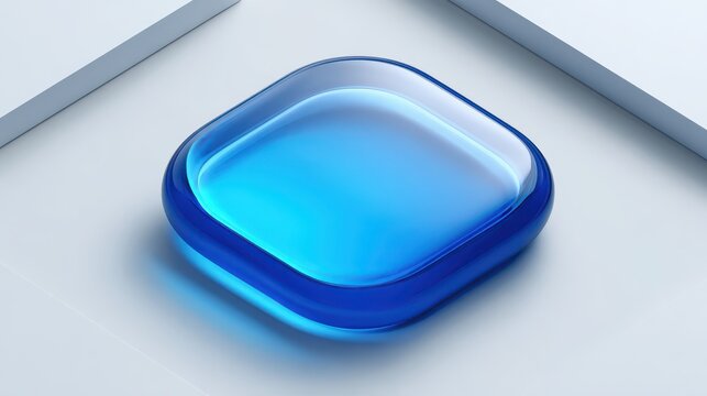 Close-up illustration of a vibrant blue clickable button for websites