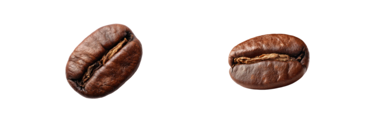 Coffee beans close-up transparent background food photography isolated natural concept