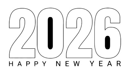 Happy new year greeting card design for 2026 celebration