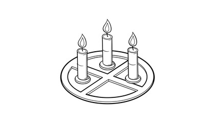 Vector illustration of pentagram with candles design element